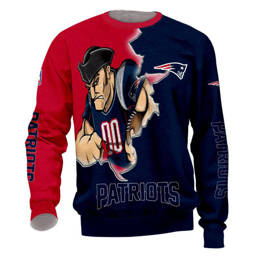 New England Patriots Sweatshirt 3D Style Mascot
