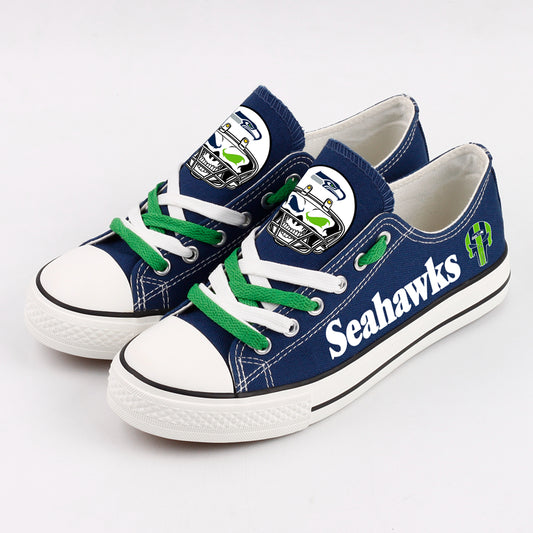 Seattle Seahawks Canvas Shoes Blue 