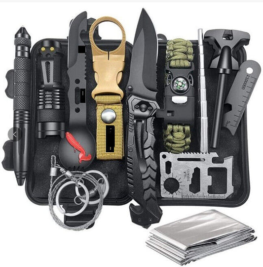 Set gear (14 in 1 )Outdoor Emergency Survival Gear Kit Camping
