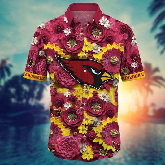 Arizona Cardinals Hawaiian Shirt style flower