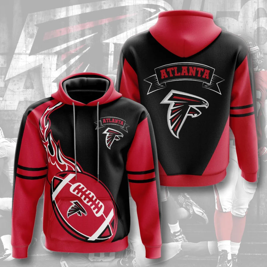 Atlanta Falcons Hoodie 3D Style flame ball