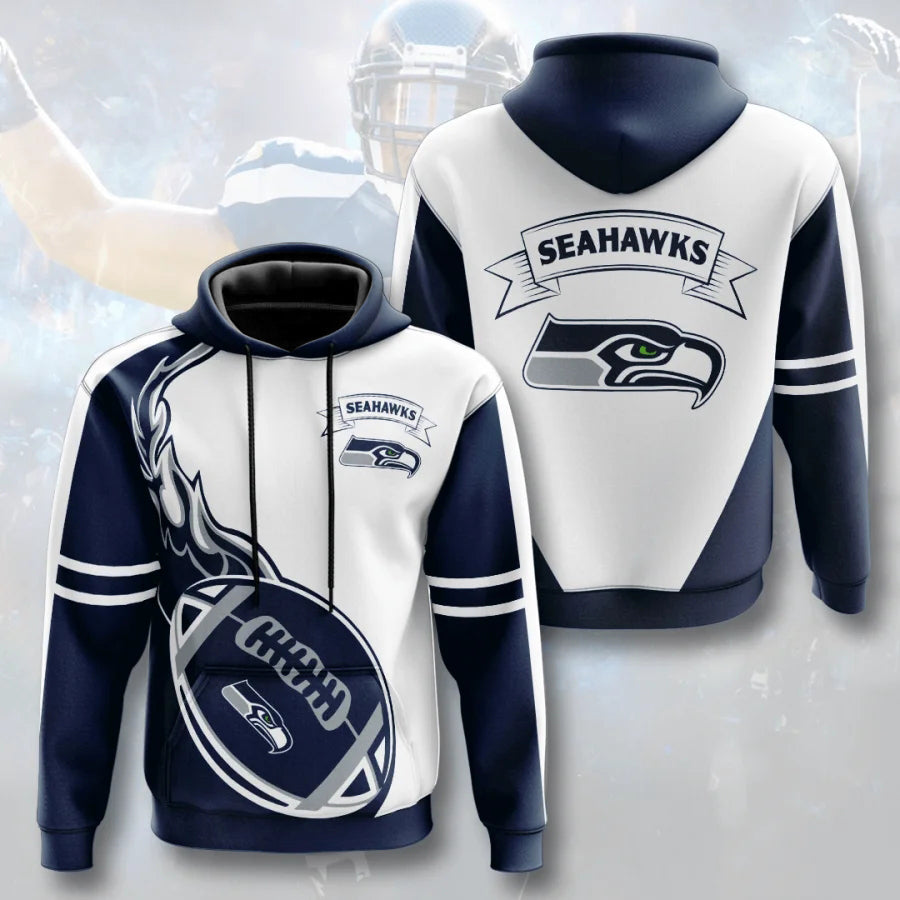 Seattle Seahawks Hoodie 3D Style flame ball