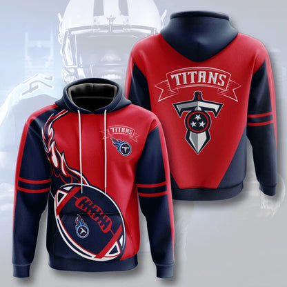 Tennessee Titans Hoodie 3D Style flame ball