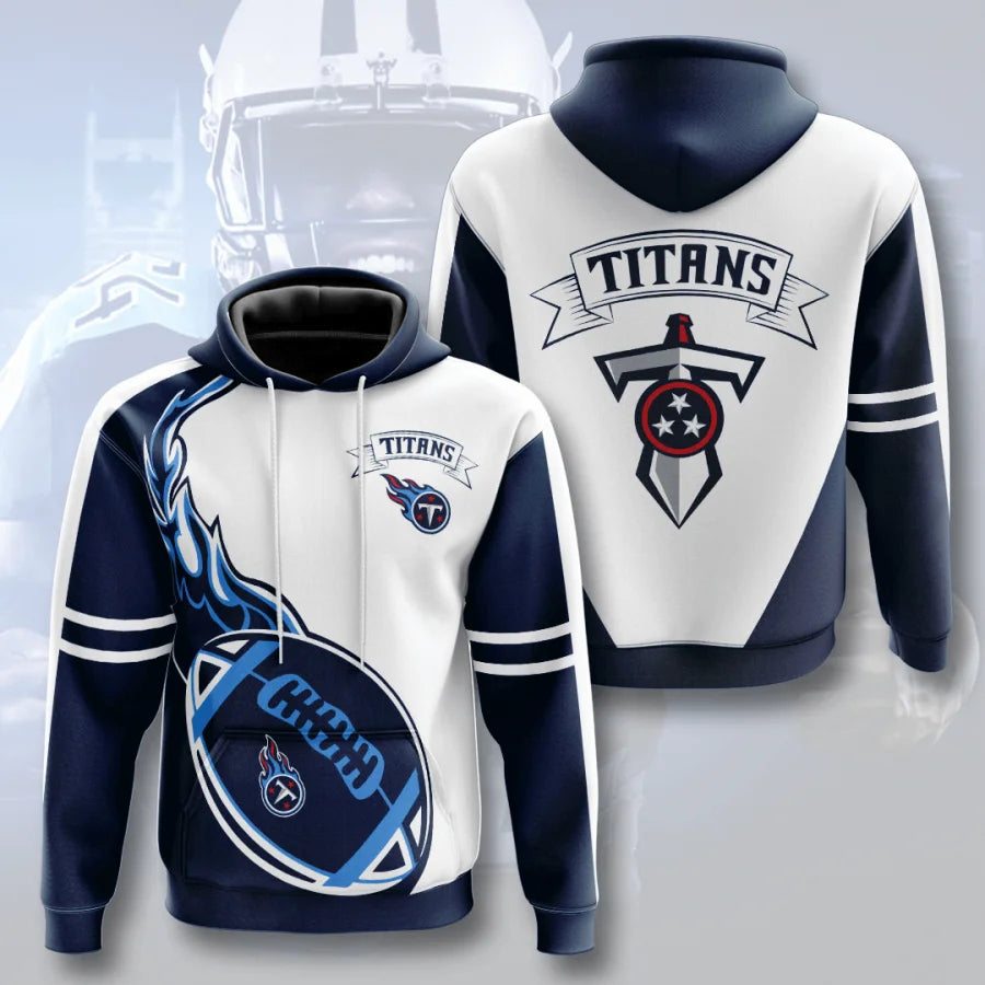 Tennessee Titans Hoodie 3D Style flame ball