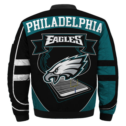 Philadelphia Eagles bomber jacket fire balls