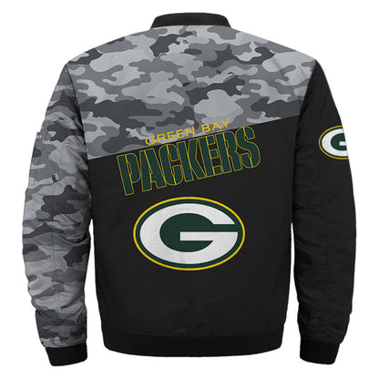 Green Bay Packers bomber jacket camouflage style coat for winter