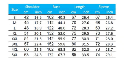 Size Chart   Fleece Jacket