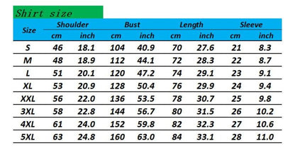 Size Chart  Cincinnati Bengals Hawaiian Shirt