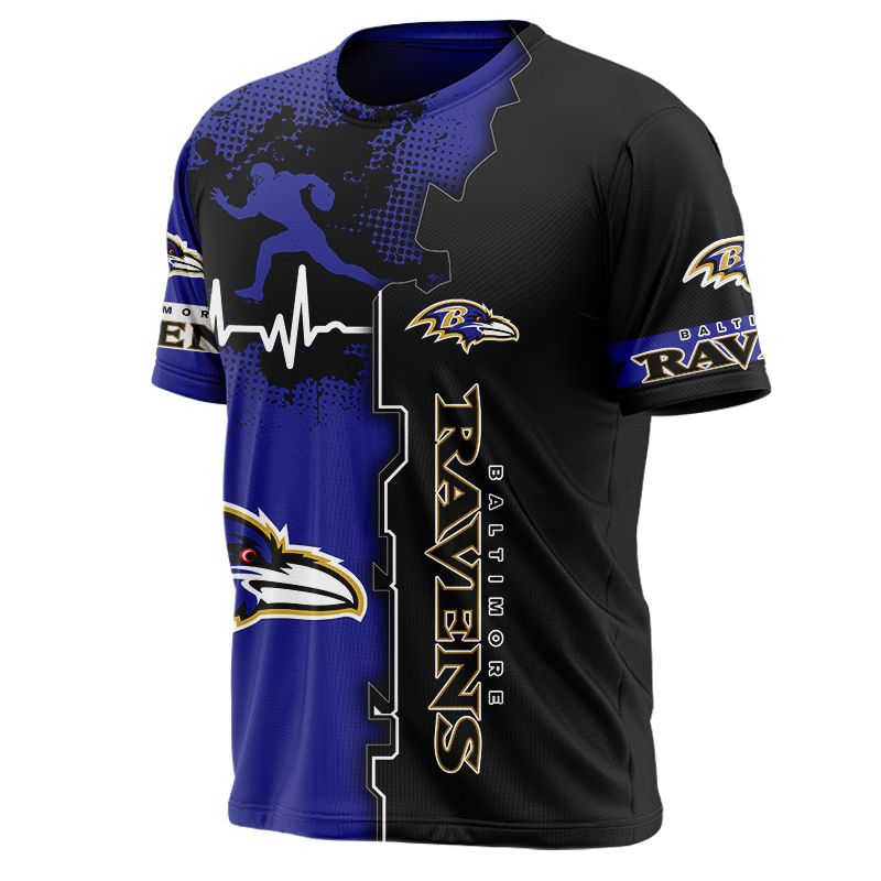 Baltimore Ravens T-shirt 3D heartbeat