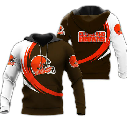 Cleveland Browns Hoodie 3D Style curve