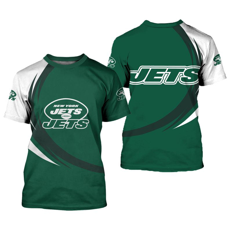 New York Jets T-shirt 3D Style curve