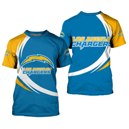 Los Angeles Chargers T-shirt 3D Style curve