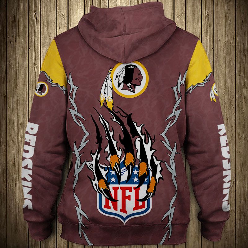 Washington Redskins Hoodie  monster claws