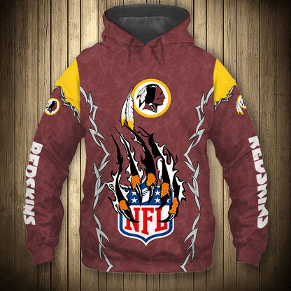 Washington Redskins Hoodie  monster claws