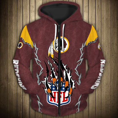 Washington Redskins Hoodie  monster claws