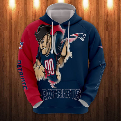 New England Patriots Hoodie 3D Style Mascot