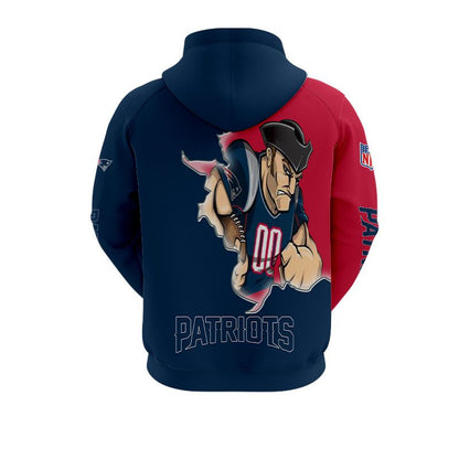 New England Patriots Hoodie 3D Style Mascot