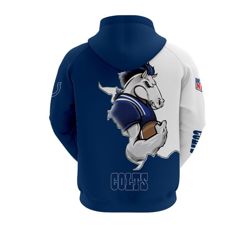 Indianapolis Colts Hoodie 3D Style Mascot 