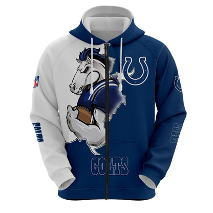 Indianapolis Colts Hoodie 3D Style Mascot 