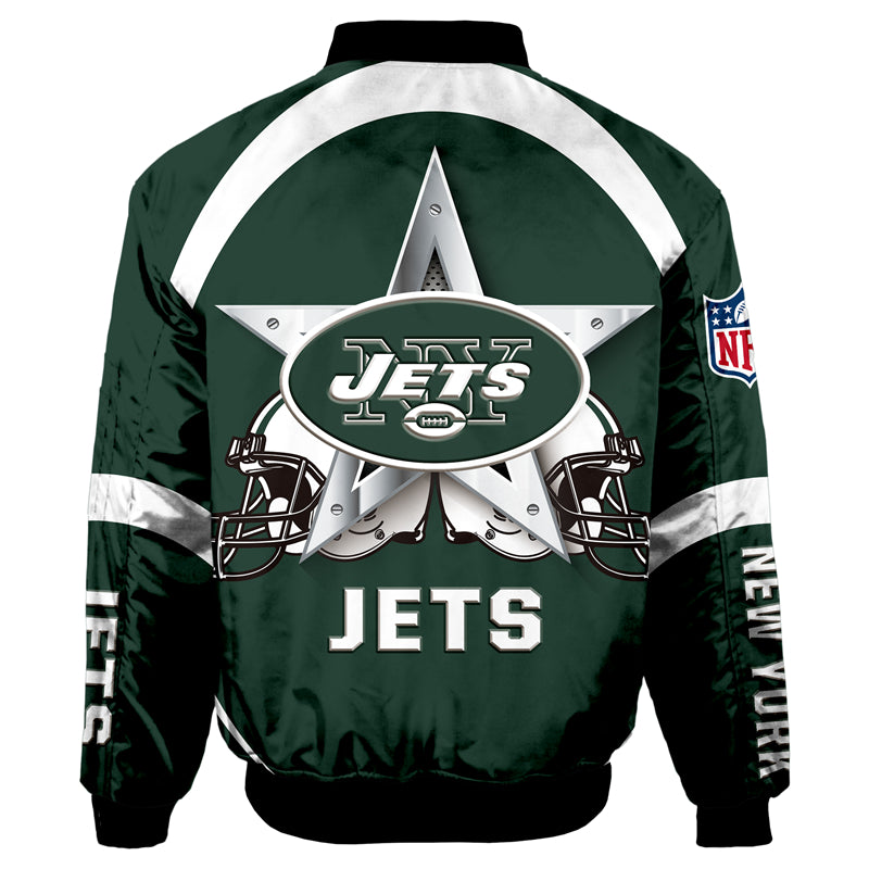 New York Jets bomber jacket running player coat for men