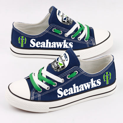 Seattle Seahawks Canvas Shoes Blue 