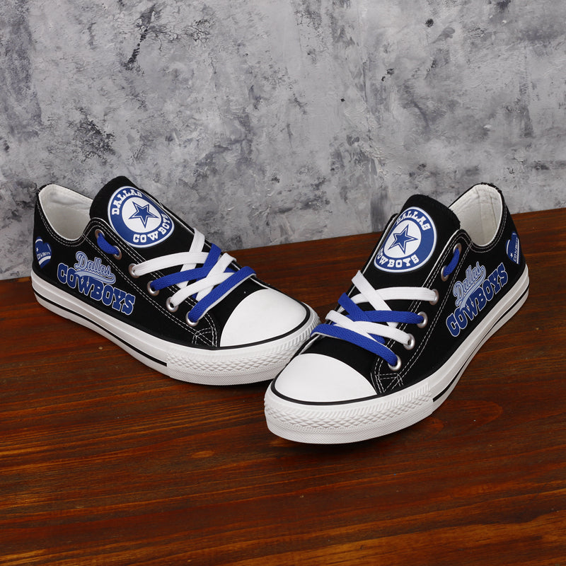 Dallas Cowboys Canvas Shoes graphic heart