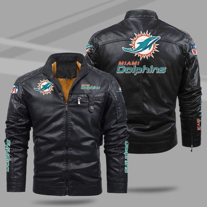  Miami Dolphins Leather Jacket