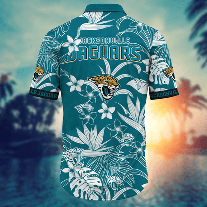 Jacksonville Jaguars Hawaiian Shirt Tropical tree