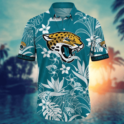 Jacksonville Jaguars Hawaiian Shirt Tropical tree