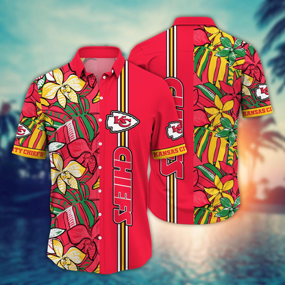 Kansas City Chiefs Hawaiian Shirt graphic flower