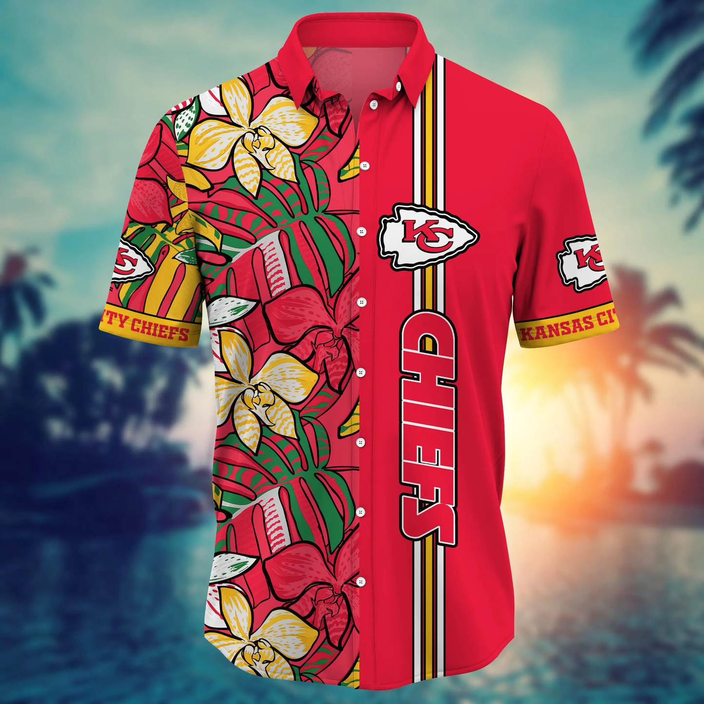 Kansas City Chiefs Hawaiian Shirt graphic flower