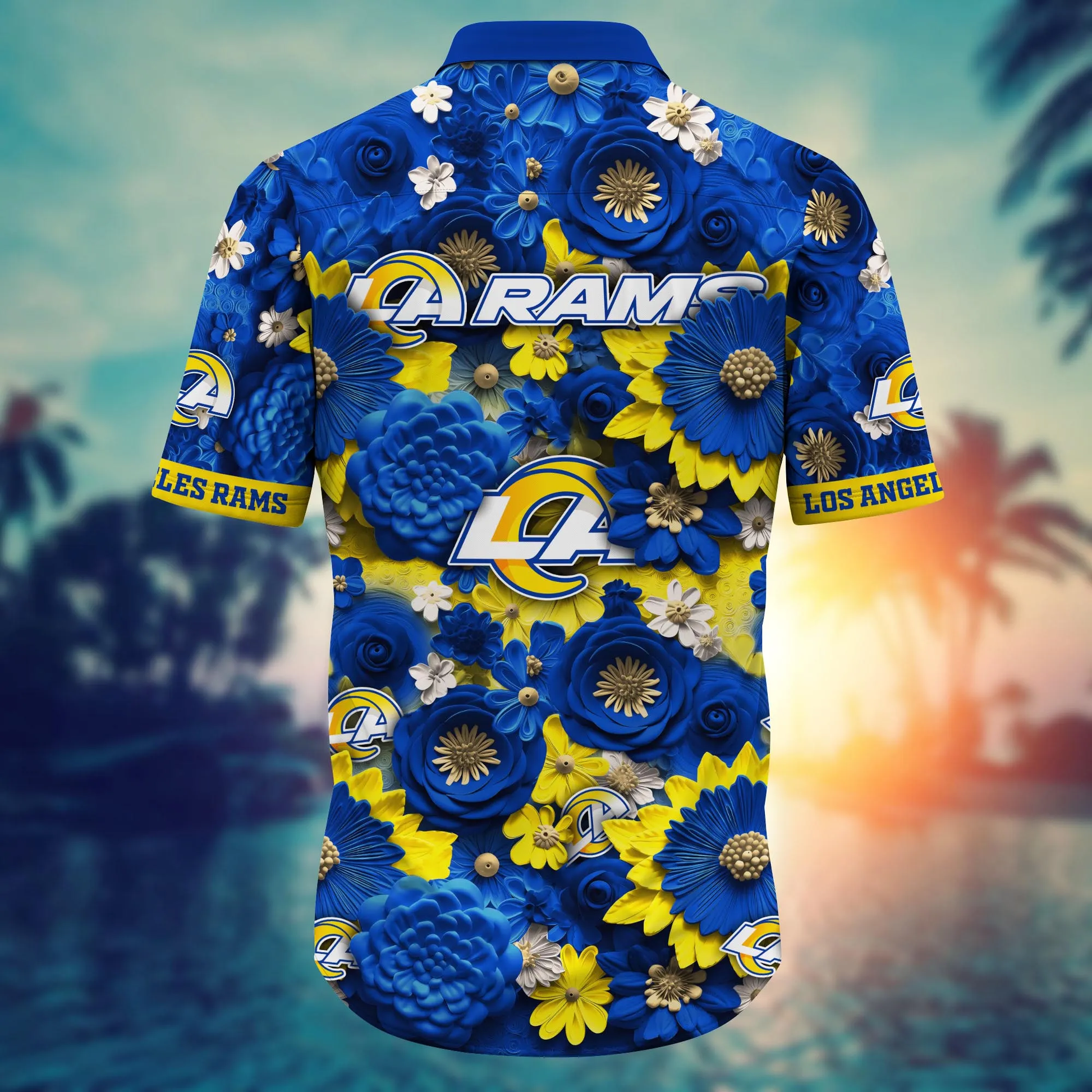 Los Angeles Rams Hawaiian Shirt big flower