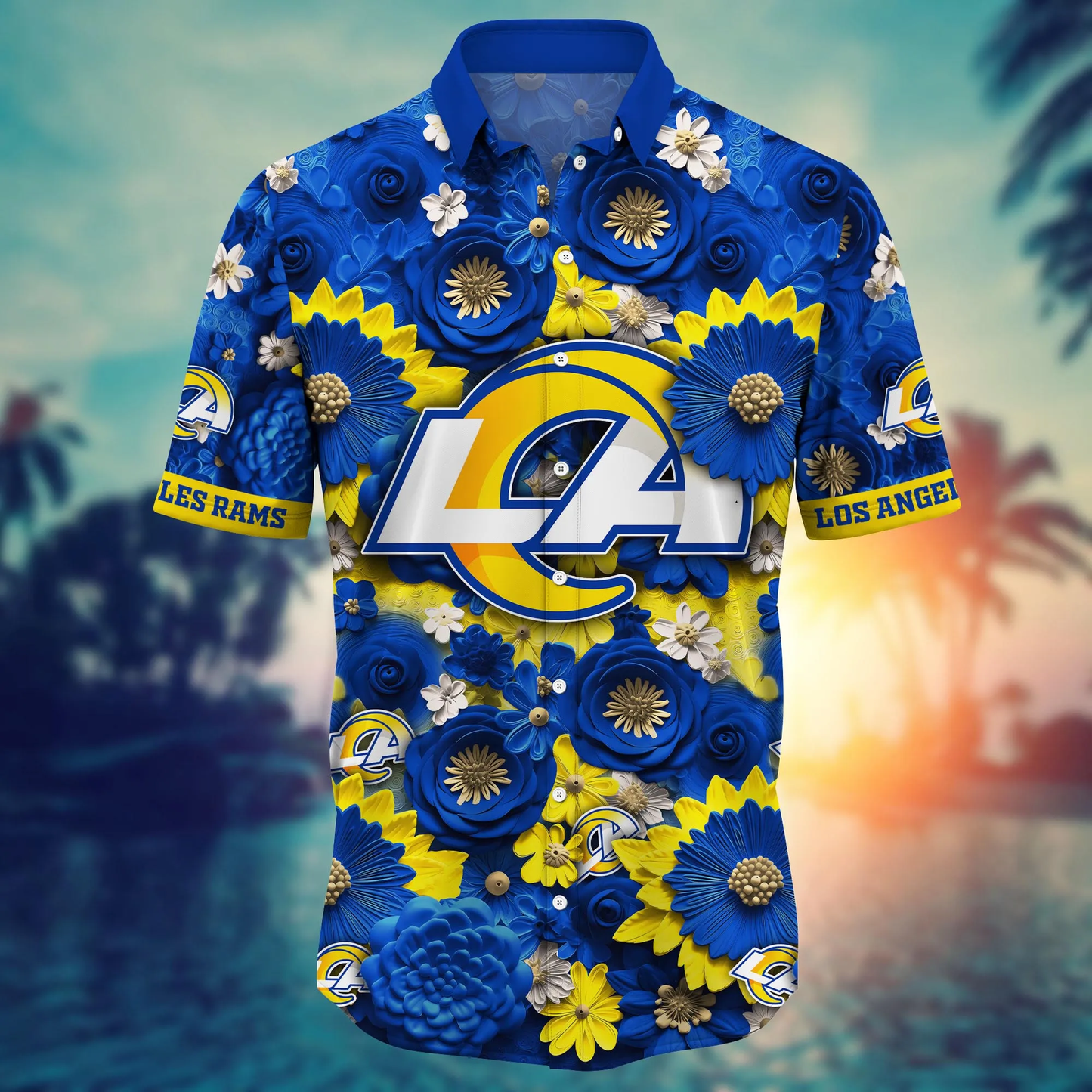 Los Angeles Rams Hawaiian Shirt big flower