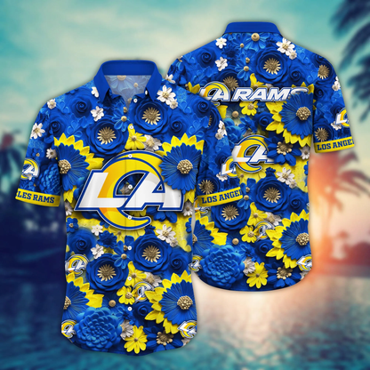 Los Angeles Rams Hawaiian Shirt big flower