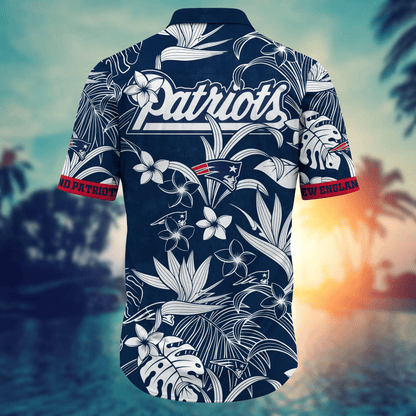 New England Patriots Hawaiian Shirt Tropical Tree