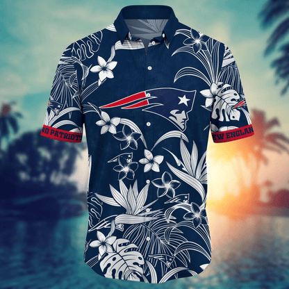 New England Patriots Hawaiian Shirt Tropical Tree