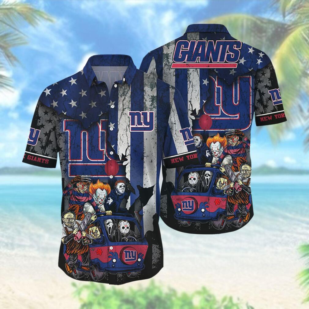 New York Giants Hawaiian Shirt Halloween  horror 