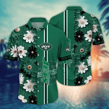 New York Jets Hawaiian Shirt big flower