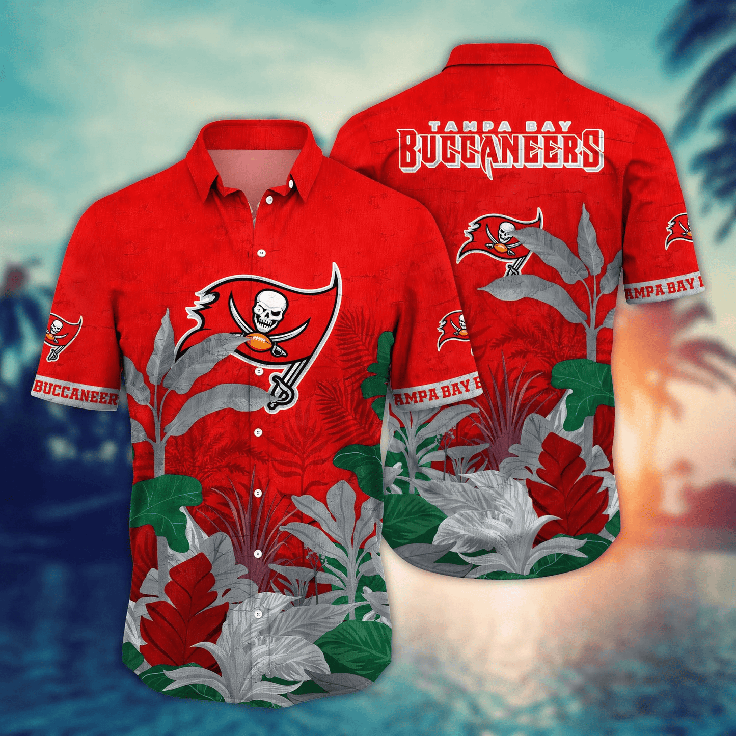 Tampa Bay Buccaneers Hawaiian Shirt tropical tree