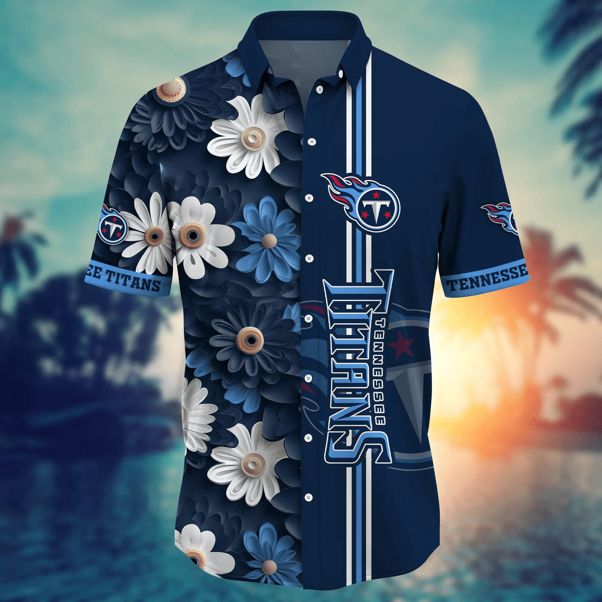 Tennessee Titans Hawaiian Shirt big flower