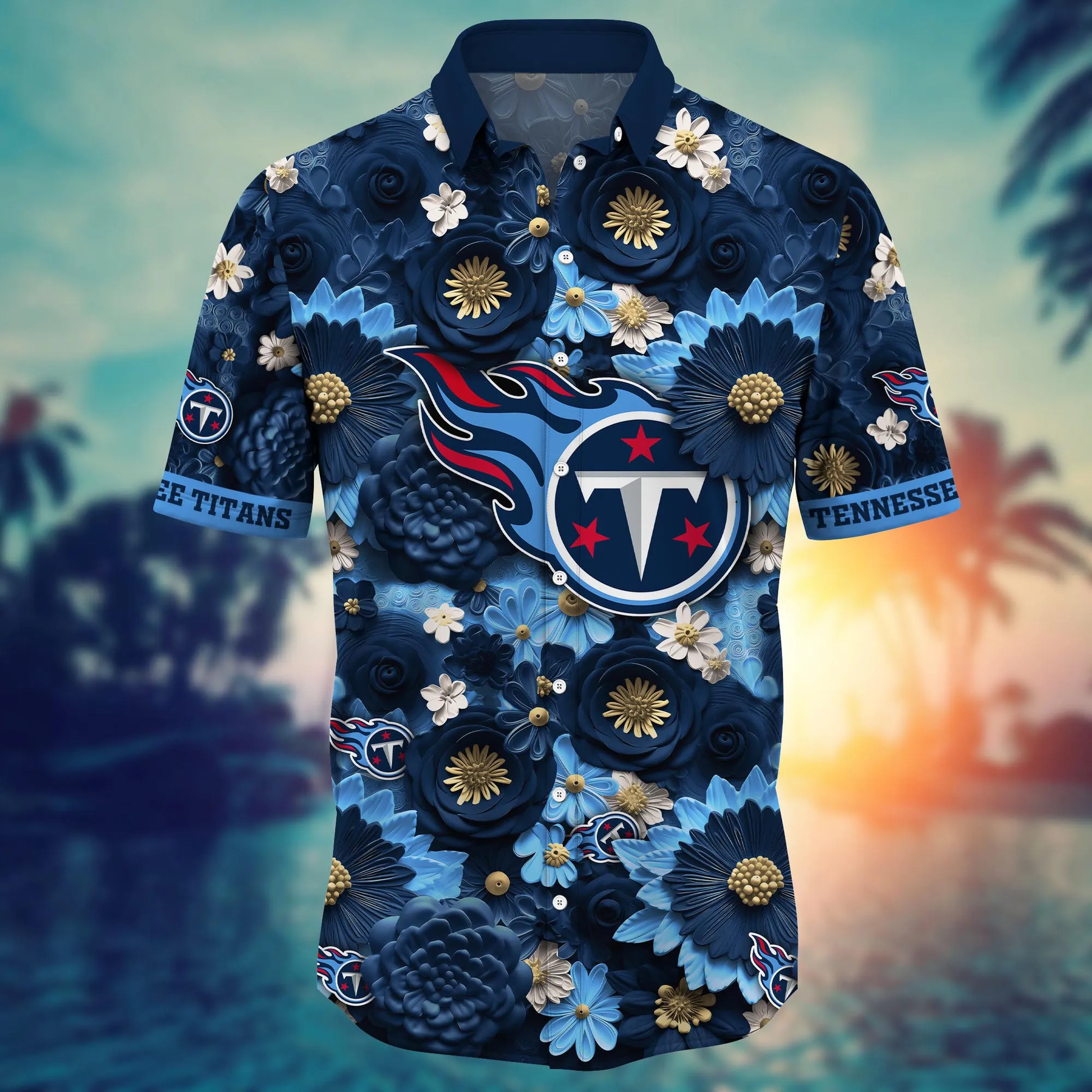 Tennessee Titans Hawaiian Shirt big flower