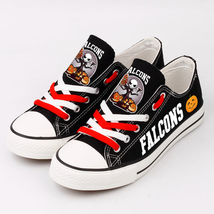 Atlanta Falcons Canvas Shoes low top Sneakers graphic Jack Skellington