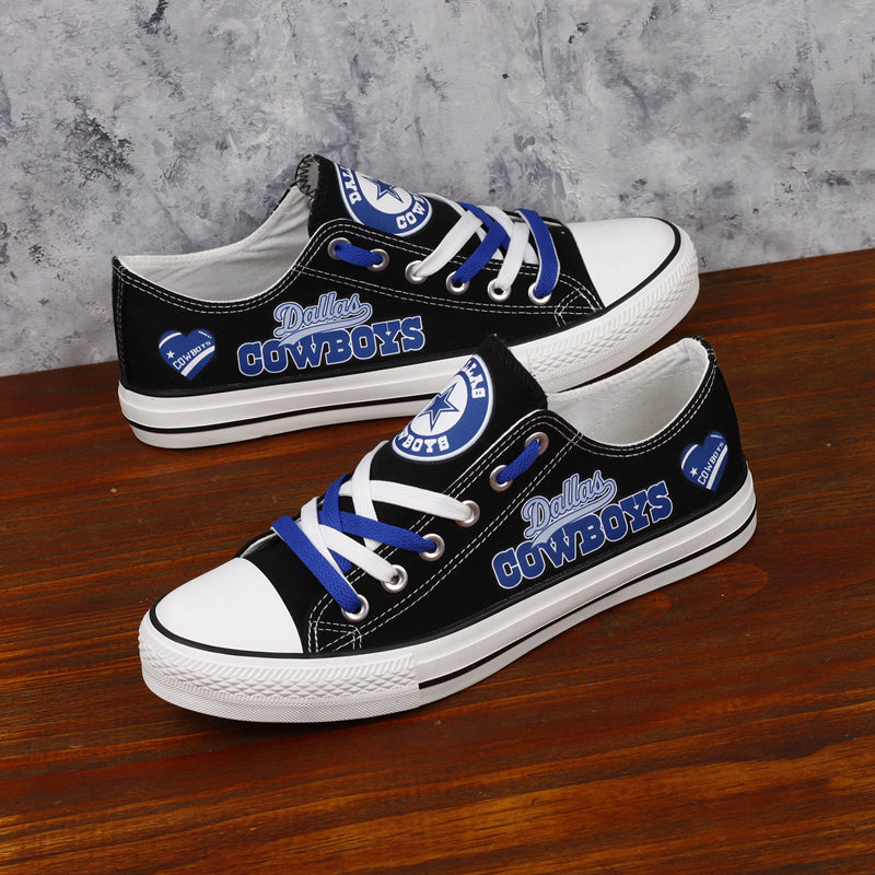 Dallas Cowboys Canvas Shoes graphic heart