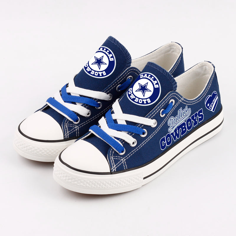 Dallas Cowboys Canvas Shoes graphic heart