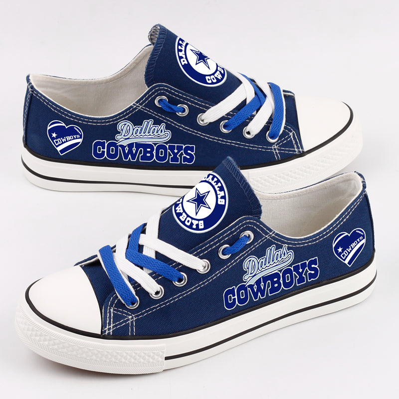 Dallas Cowboys Canvas Shoes graphic heart