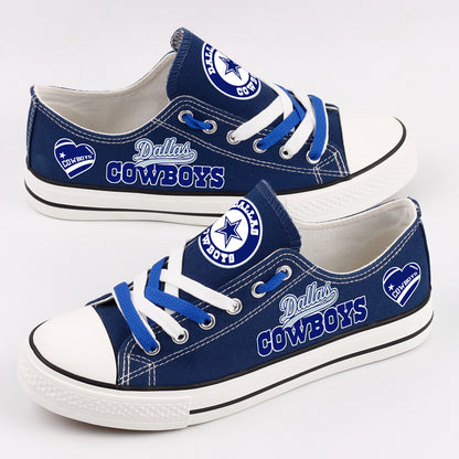 Dallas Cowboys Canvas Shoes graphic heart