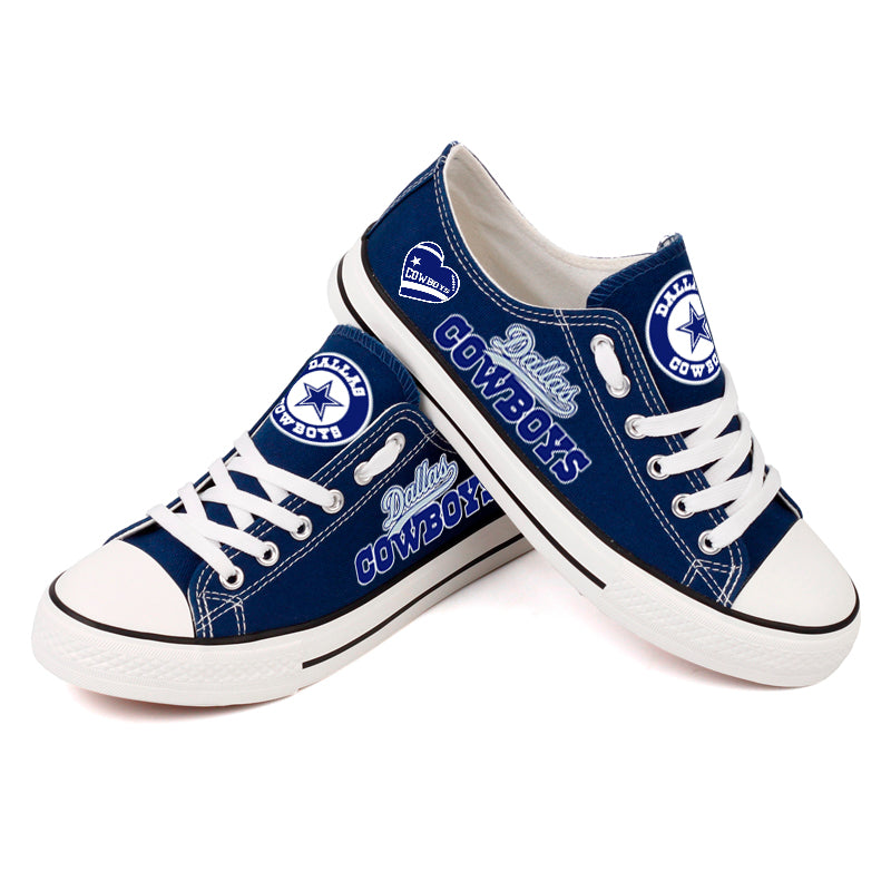 Dallas Cowboys Canvas Shoes graphic heart